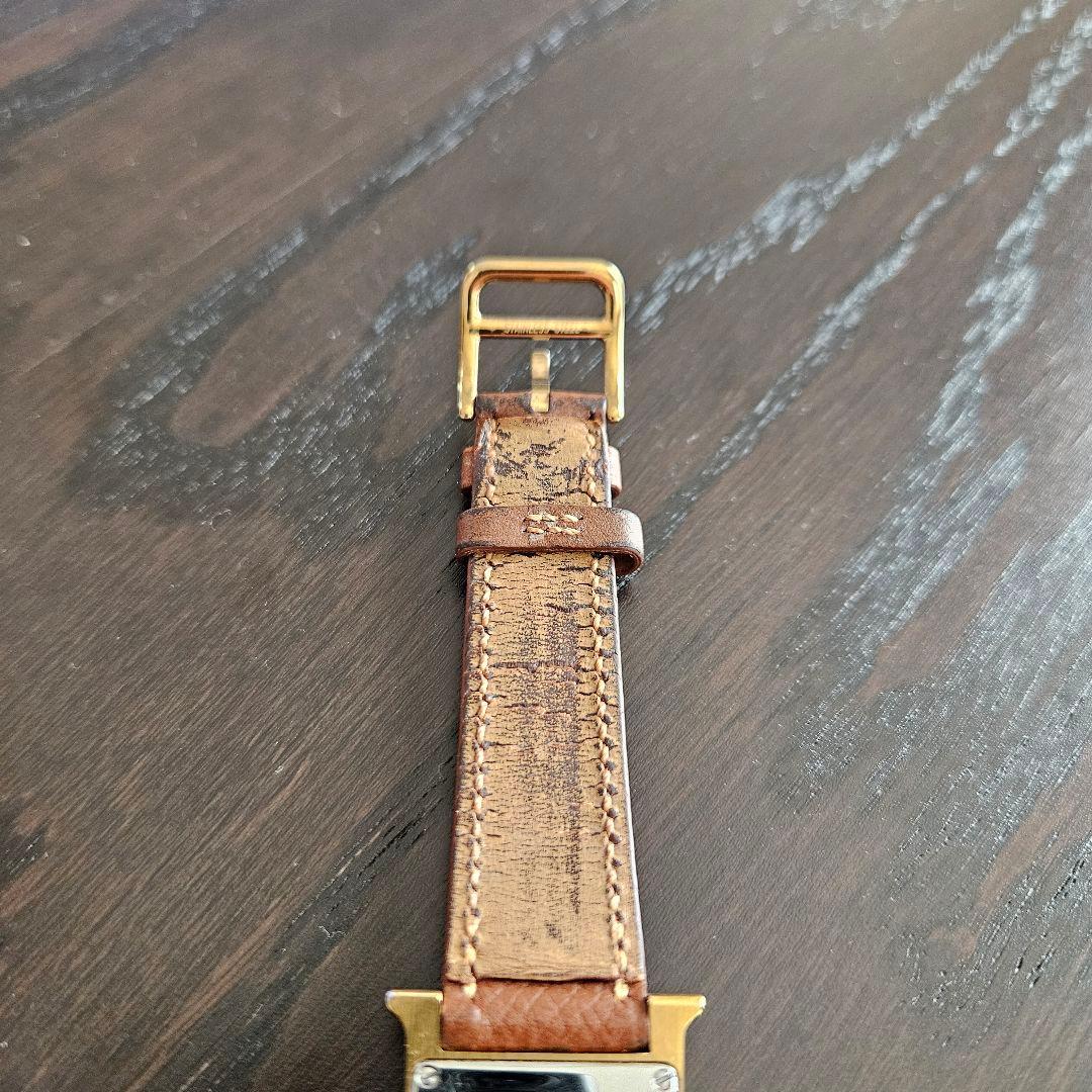 N*す様 【稼働品】HERMES Hウォッチ ゴールド×ブラウン