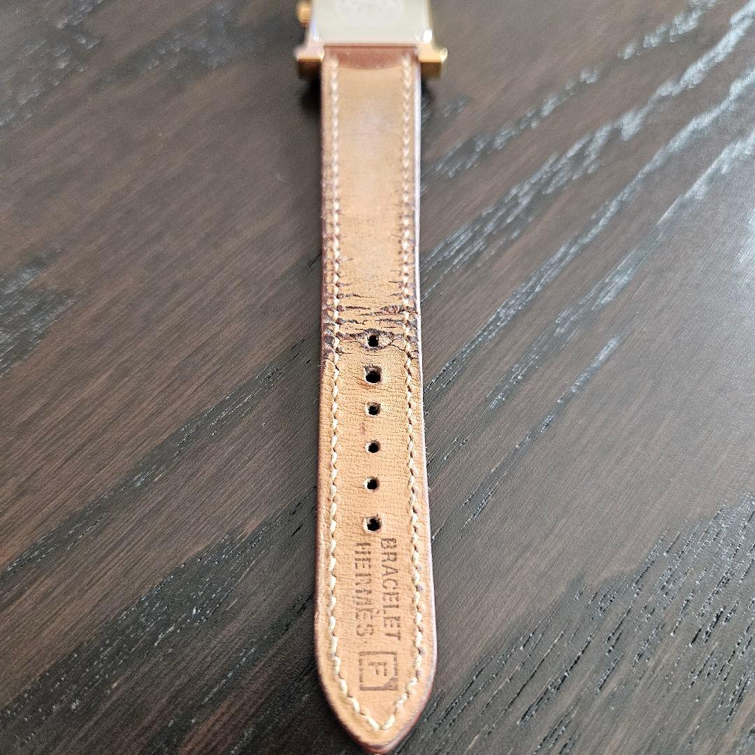 N*す様 【稼働品】HERMES Hウォッチ ゴールド×ブラウン