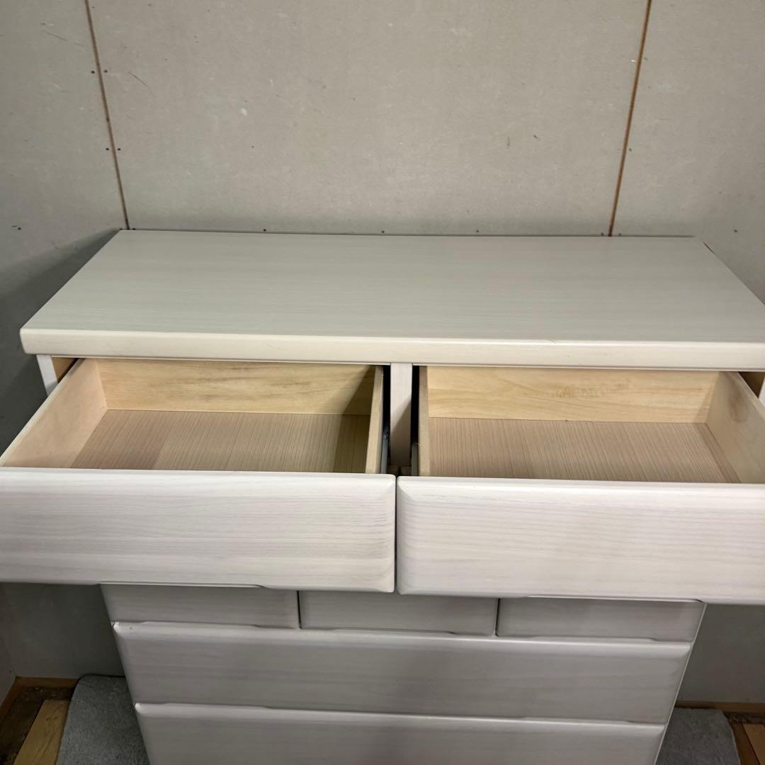 【492】ホワイト 木製 チェスト 10引き出し
