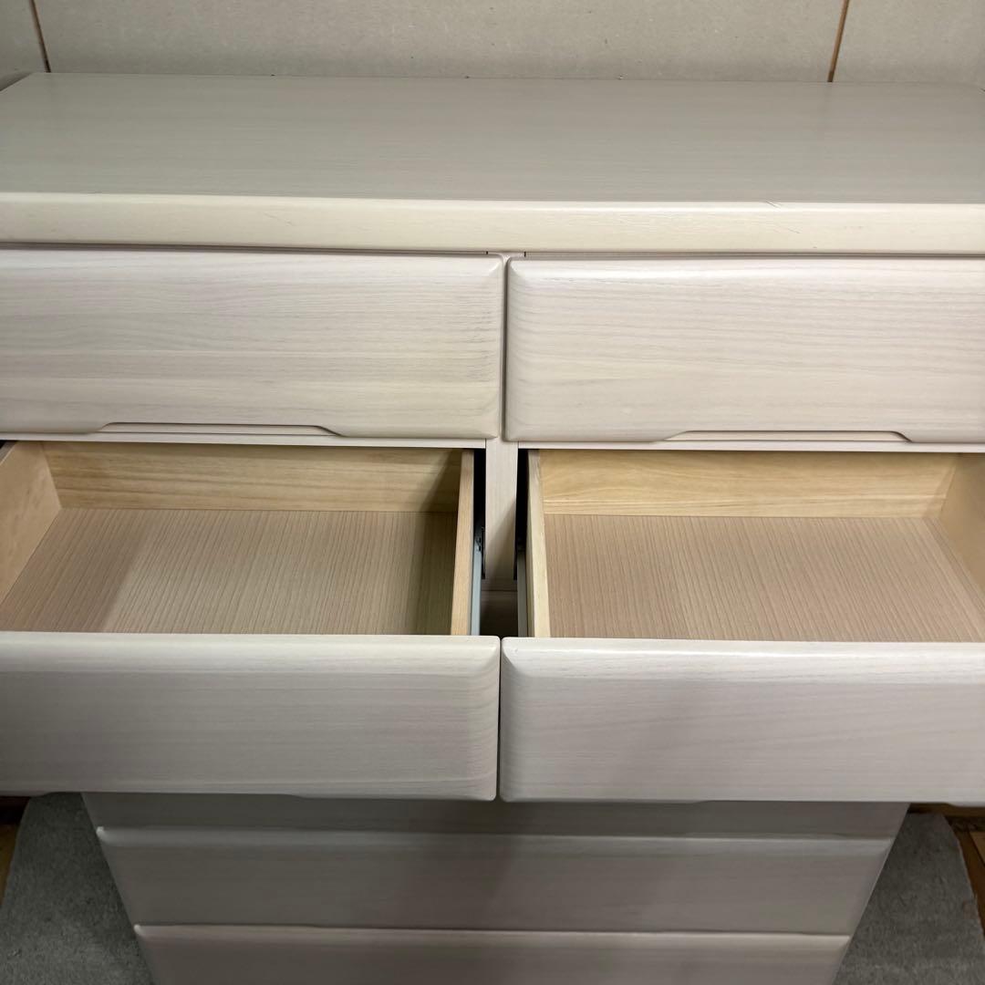 【492】ホワイト 木製 チェスト 10引き出し