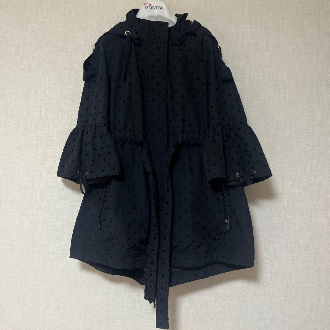 red valentino ドット柄 ブラック ジャケット フード付き