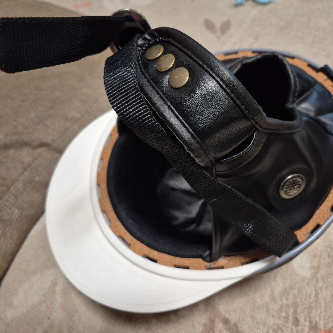 コルク半　HONDA 半帽ヘルメット ホワイト・レッド　送料込み