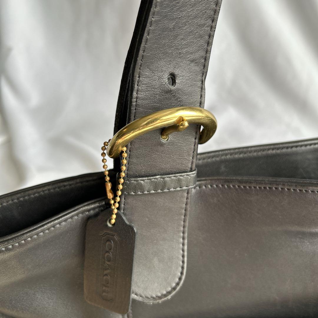 【希少】オールドコーチ COACH トートバッグ ブラック レザー 本革 金具