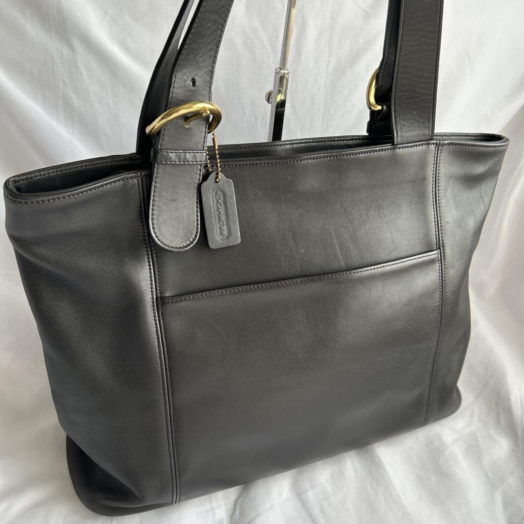 【希少】オールドコーチ COACH トートバッグ ブラック レザー 本革 金具