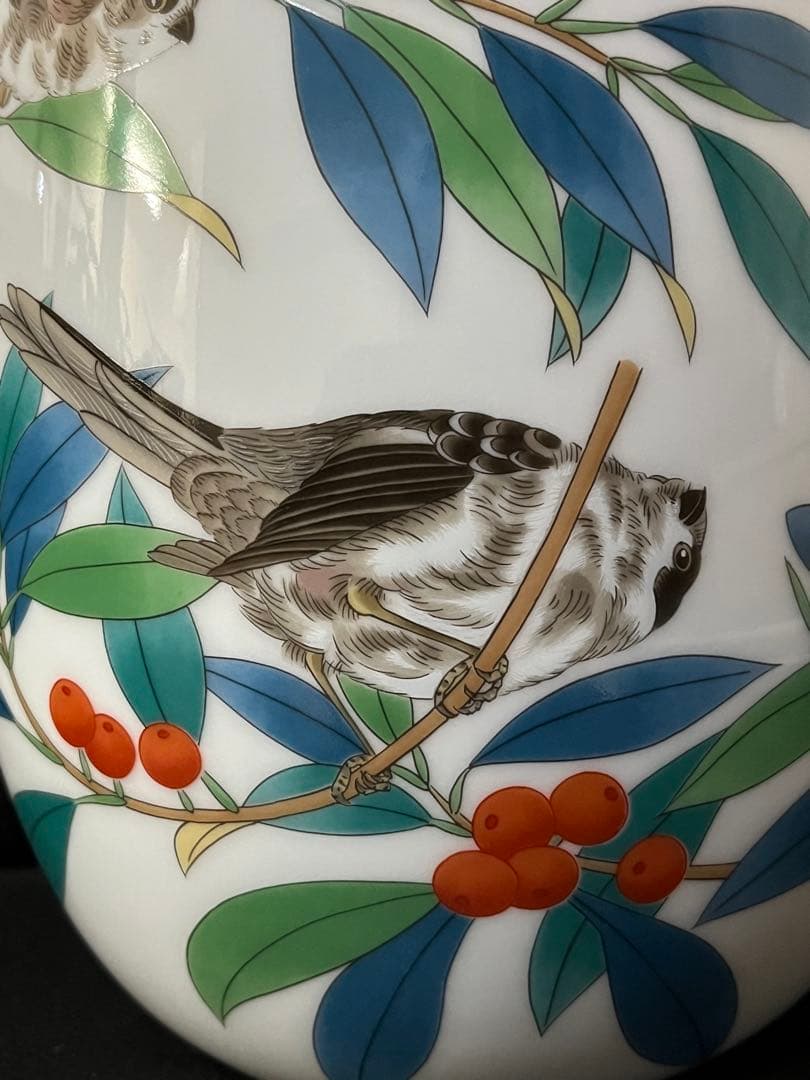 香蘭社 最高級 野鳥 花瓶