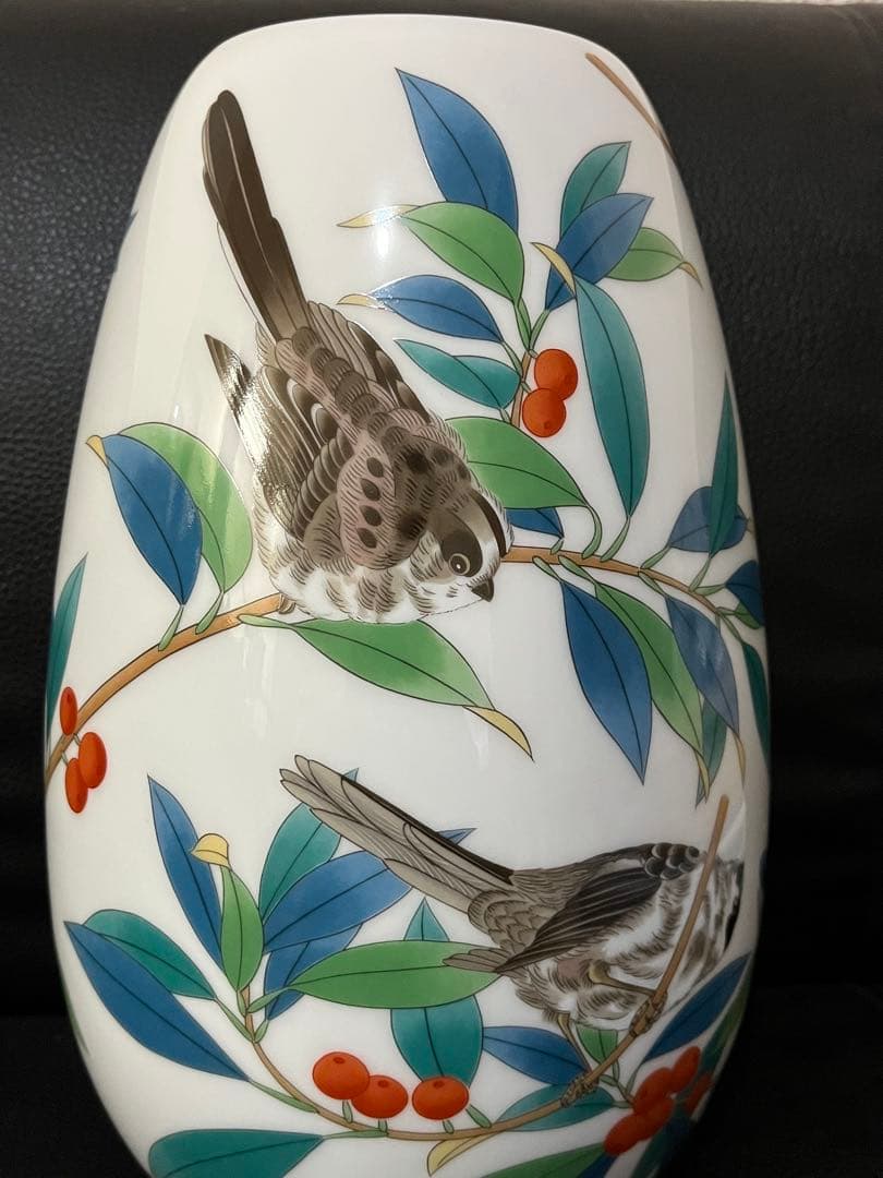 香蘭社 最高級 野鳥 花瓶