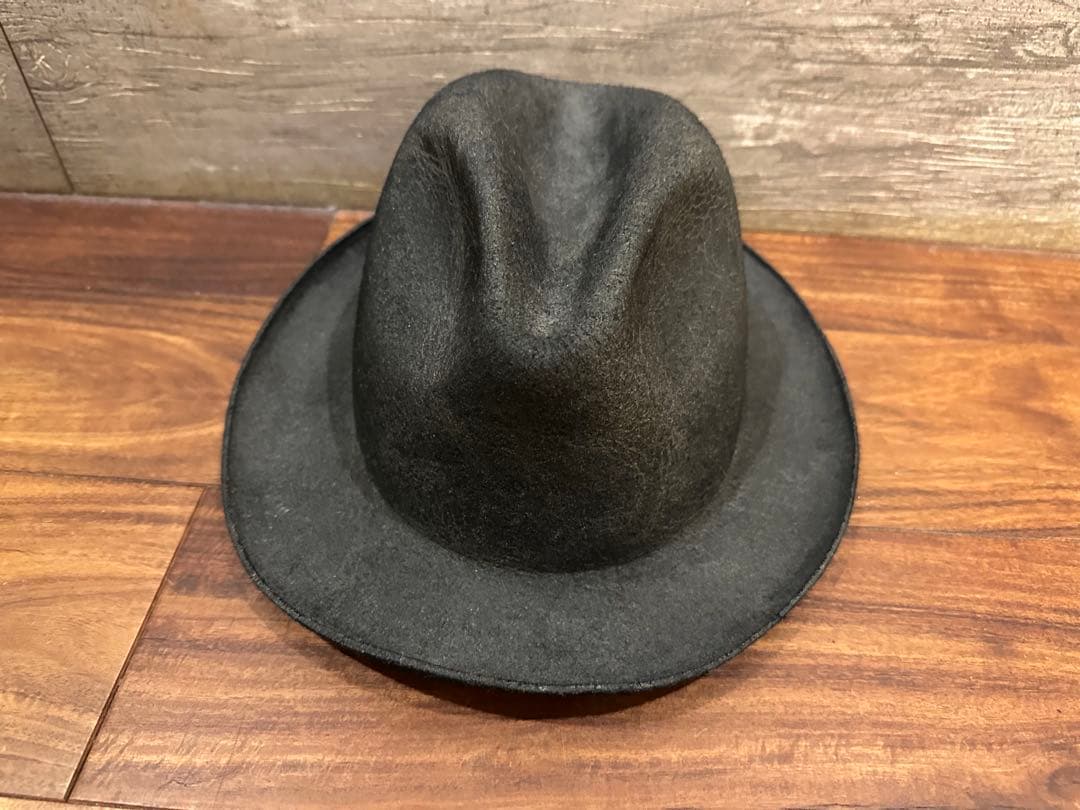 REINHARD PLANK 黒 フェルトハット　wax加工　レナード　プランク