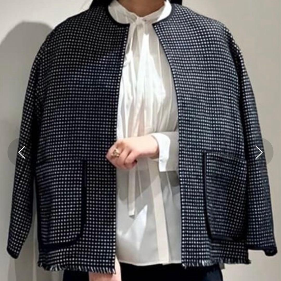 新品試着のみ◾️Ballsey ワッフルツイードノーカラージャケット サイズ34