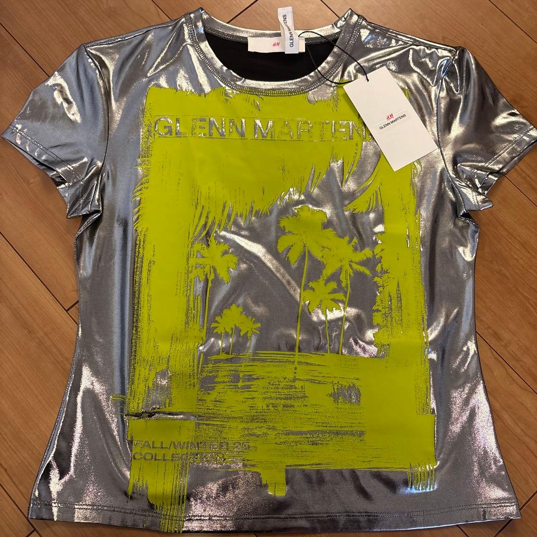 グレンマーティンス GLENNMARTENS  メタリックプリントTシャツ