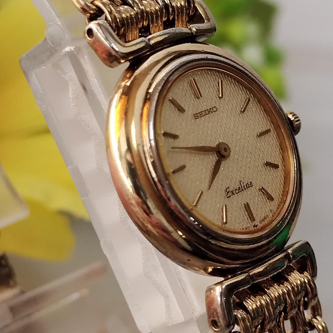【電池新品】稼働 セイコー エクセリーヌ 腕時計 1220-0080 純正ブレス