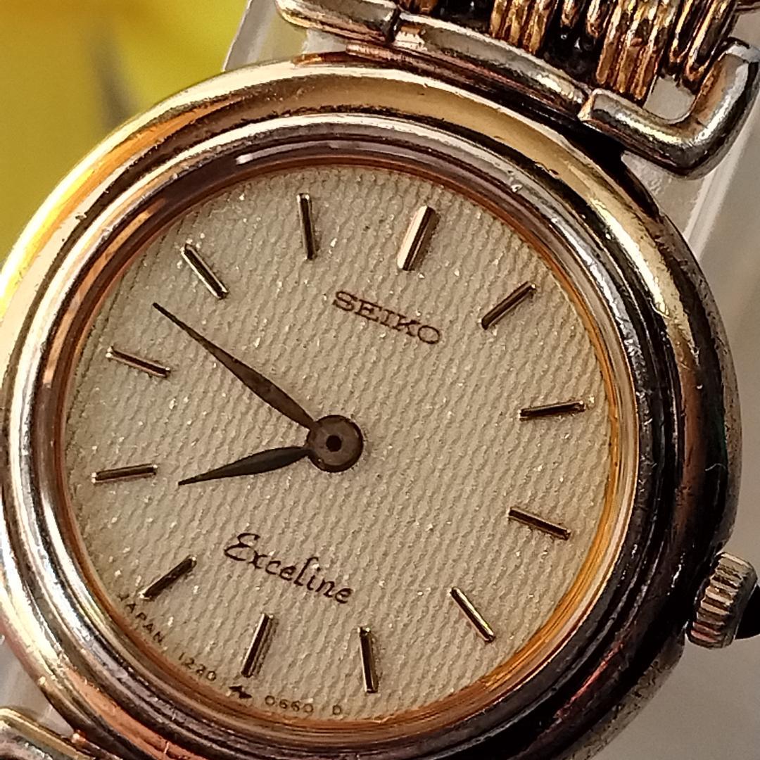 【電池新品】稼働 セイコー エクセリーヌ 腕時計 1220-0080 純正ブレス