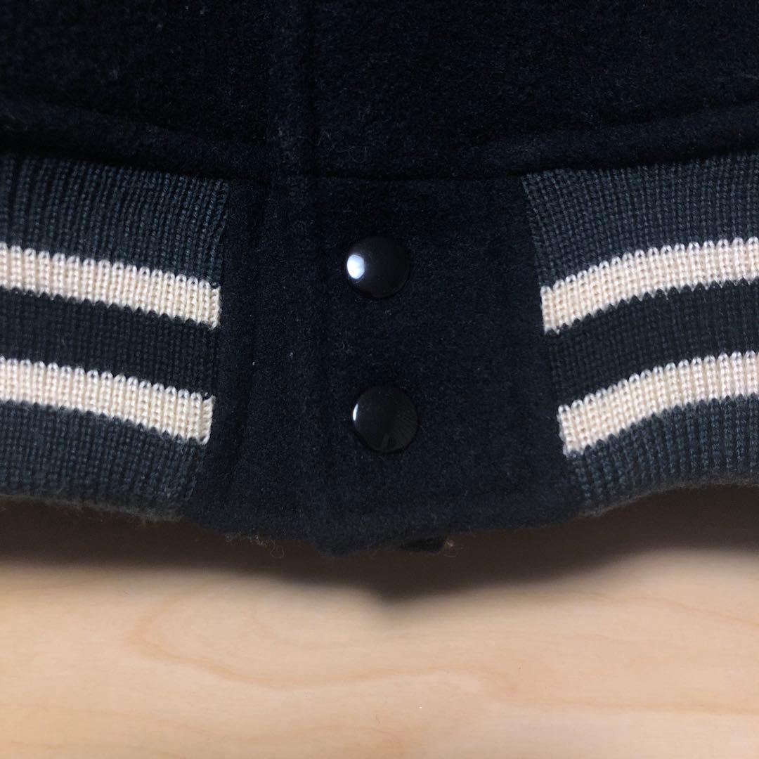 MEN'S BIGI 牛革袖 スタジャン ブラック/ホワイト XL