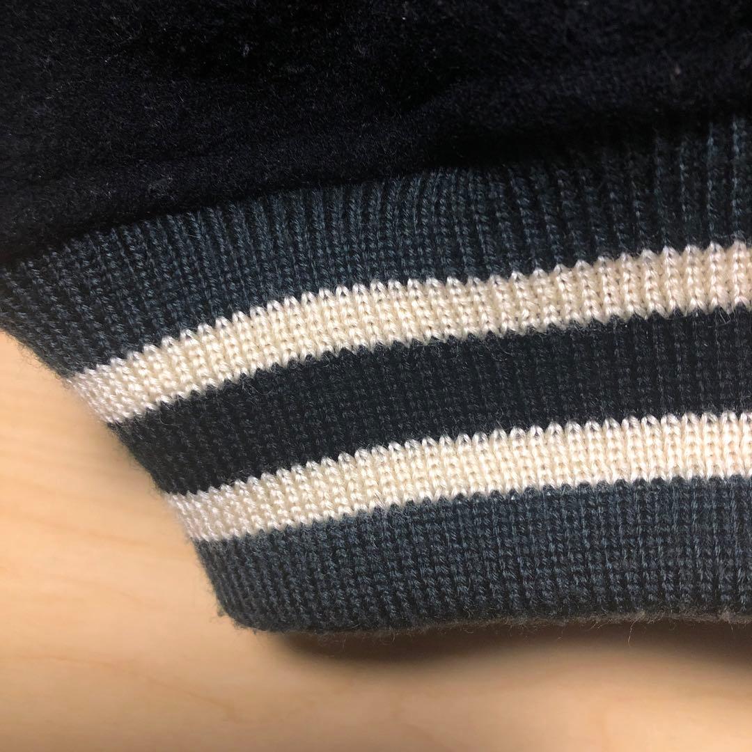 MEN'S BIGI 牛革袖 スタジャン ブラック/ホワイト XL