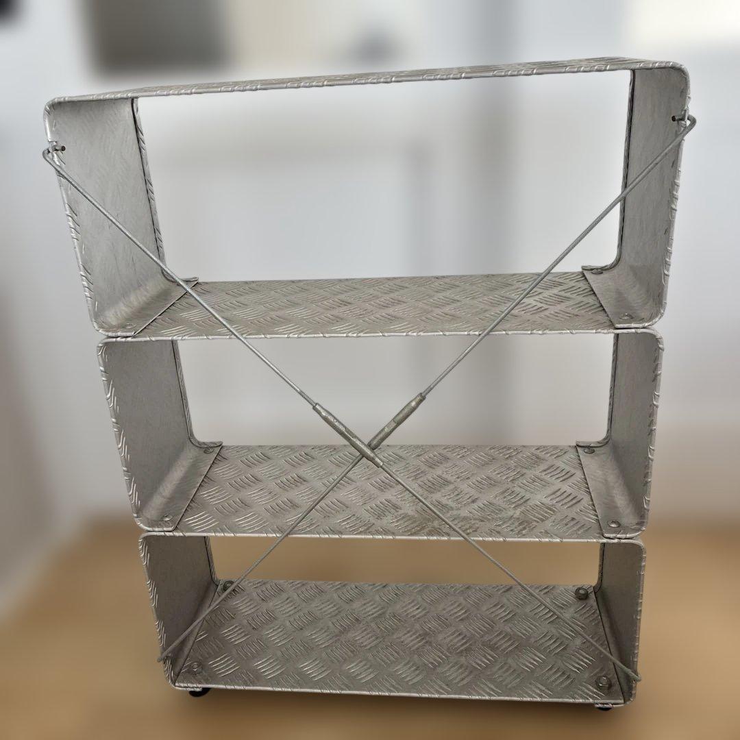 鉄板3段ラック　シルバー