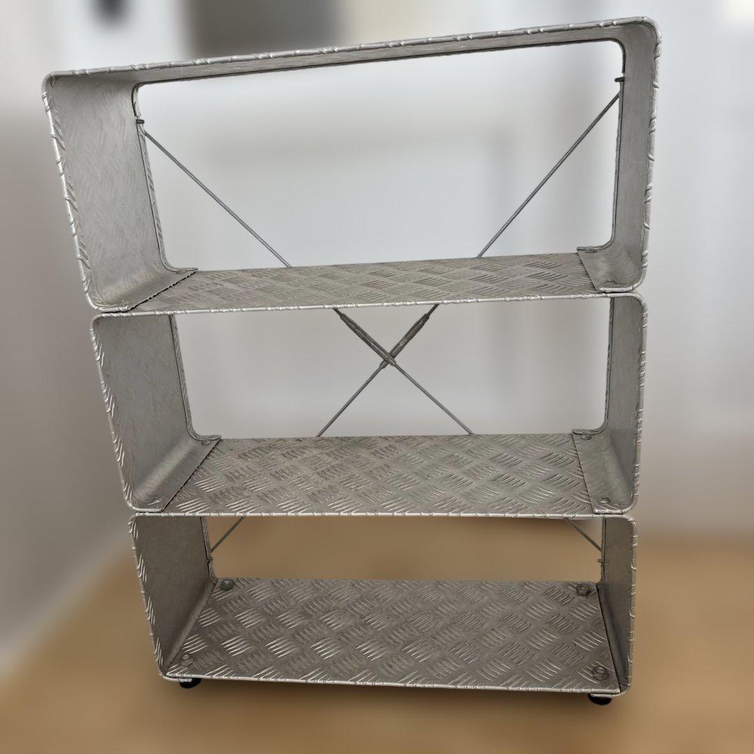 鉄板3段ラック　シルバー