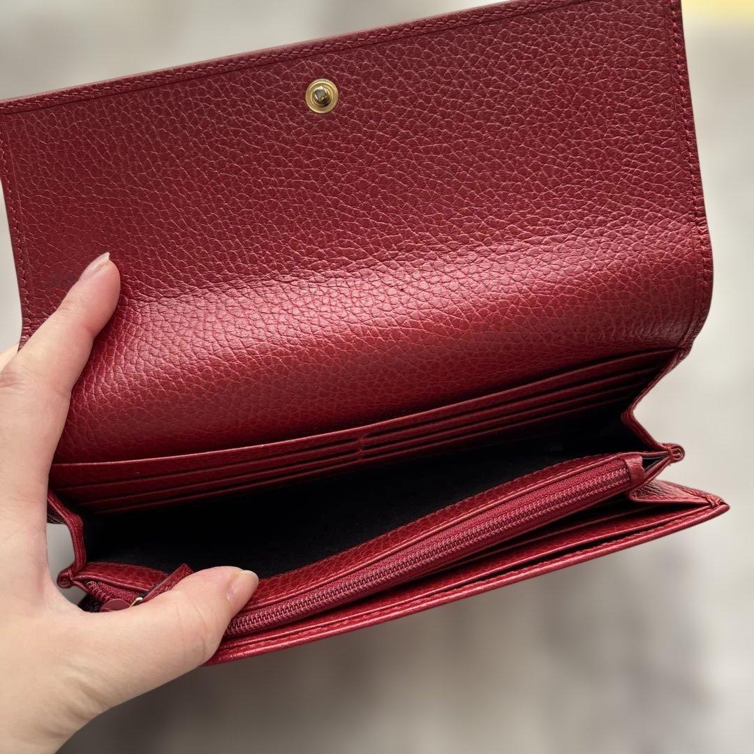 GUCCI レッド 長財布 GGロゴ付き