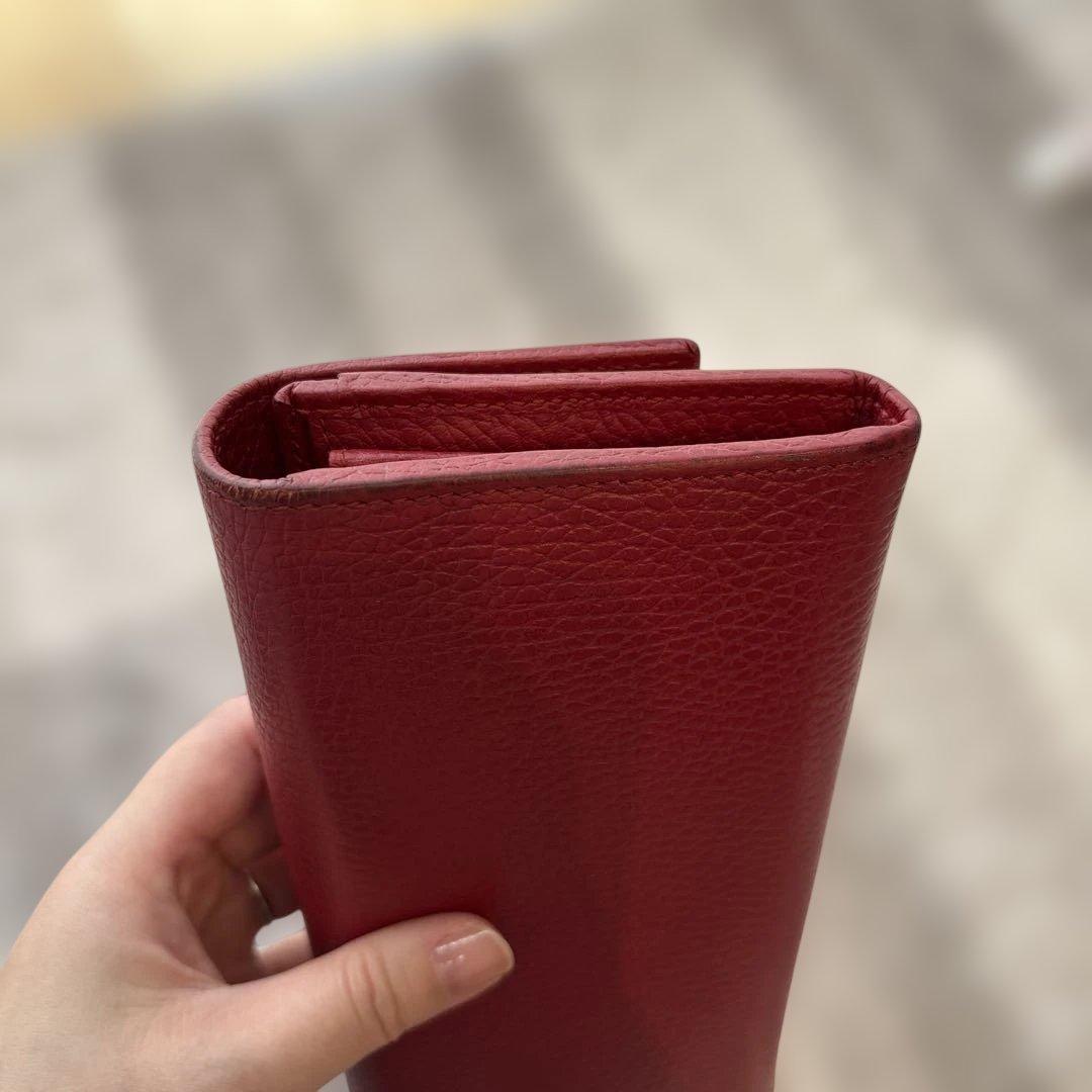 GUCCI レッド 長財布 GGロゴ付き