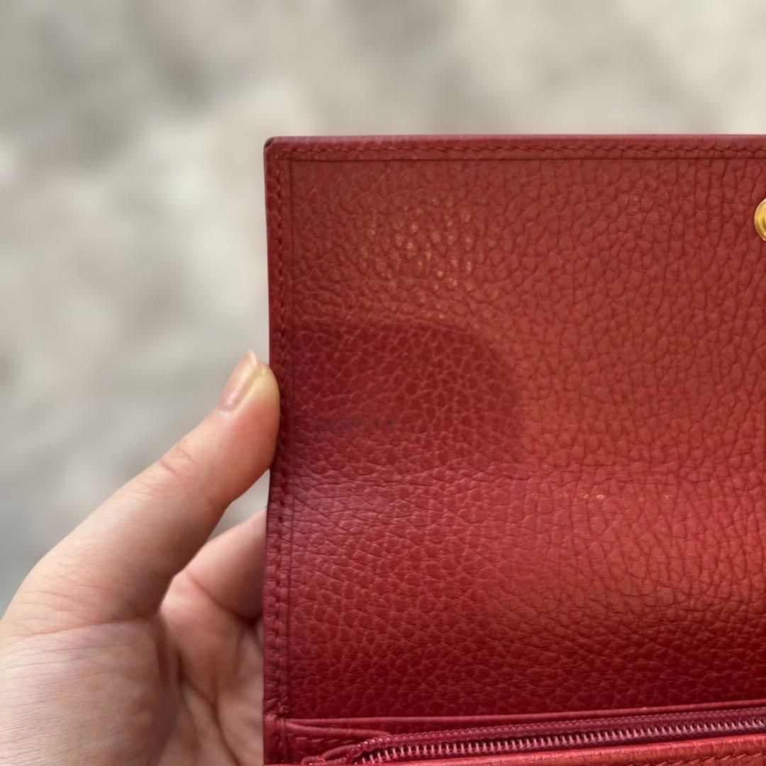 GUCCI レッド 長財布 GGロゴ付き