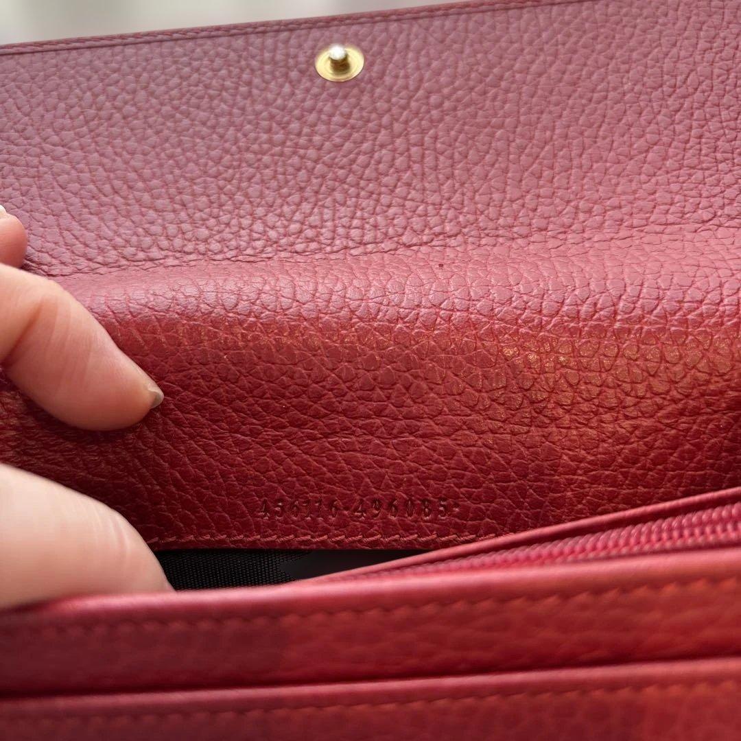 GUCCI レッド 長財布 GGロゴ付き
