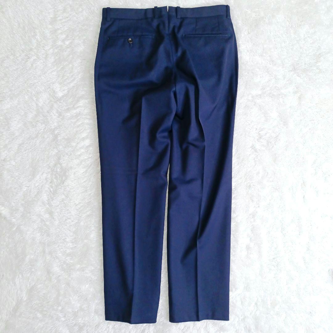 麻布テーラー スリーピース スーツ セットアップ メンズ ネイビー A5（М）