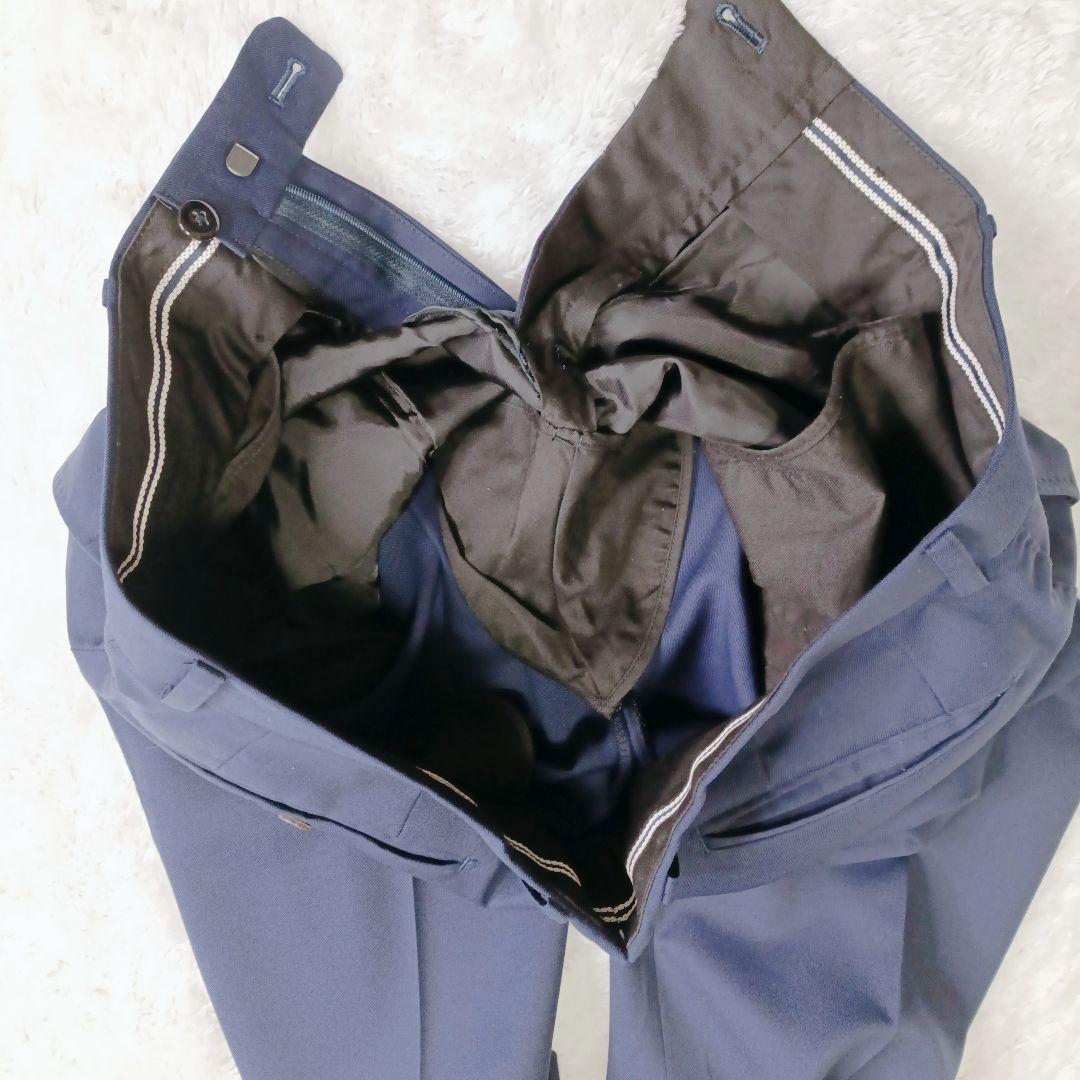 麻布テーラー スリーピース スーツ セットアップ メンズ ネイビー A5（М）