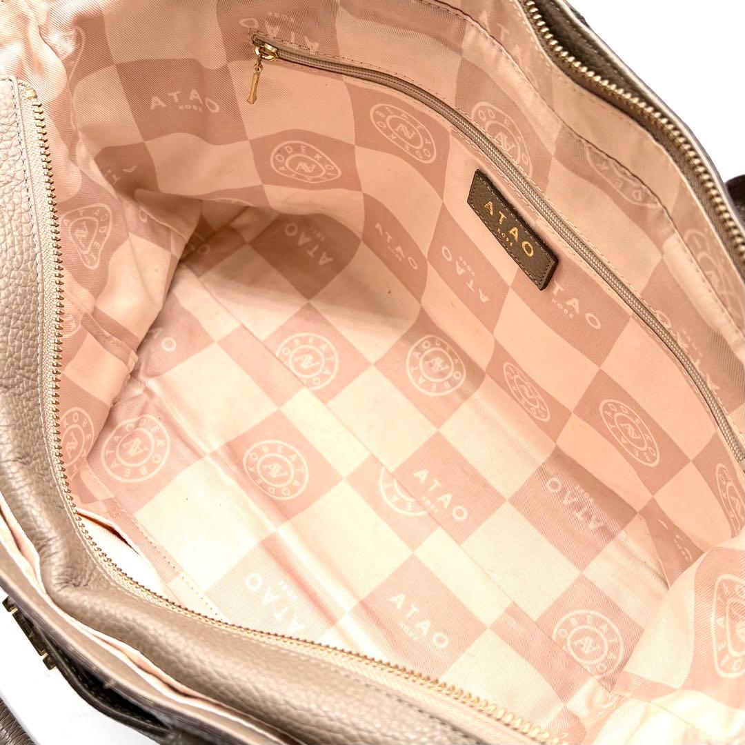 極美品✨アタオ ウィークデー トートバッグ レザー 肩掛け A4可 トープ