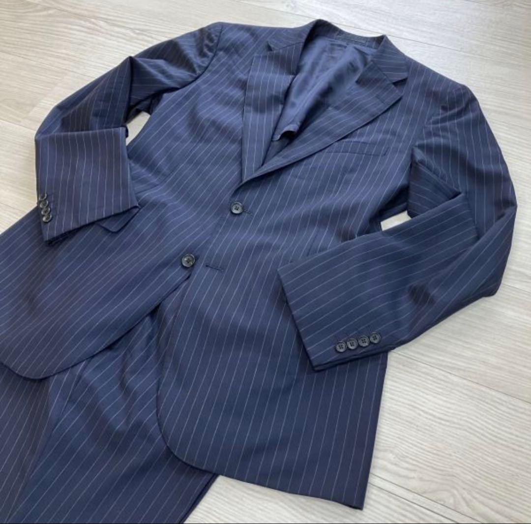 希少　マッキントッシュロンドン AB7ネイビー ストライプ スーツ ウール2B