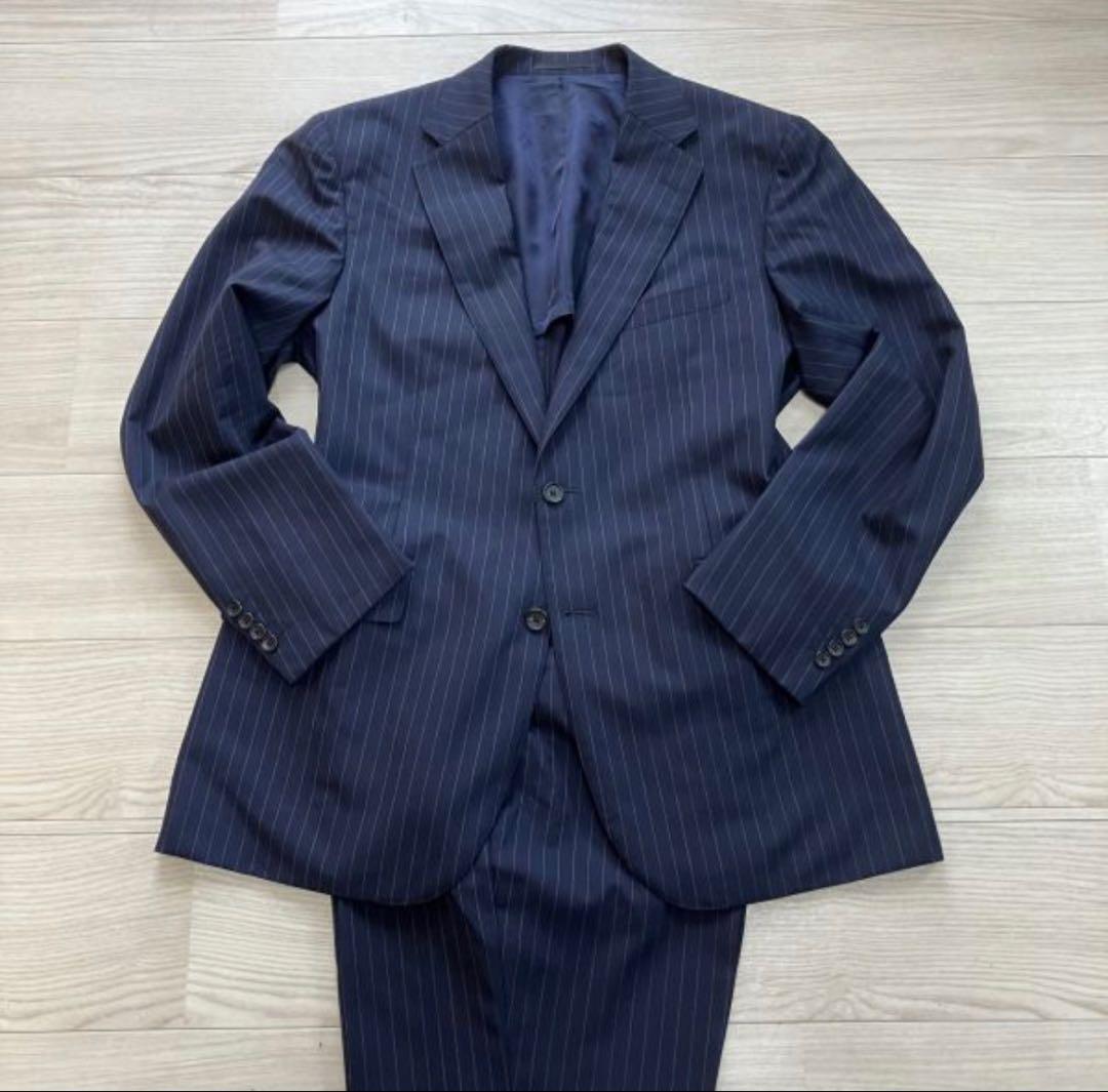希少　マッキントッシュロンドン AB7ネイビー ストライプ スーツ ウール2B