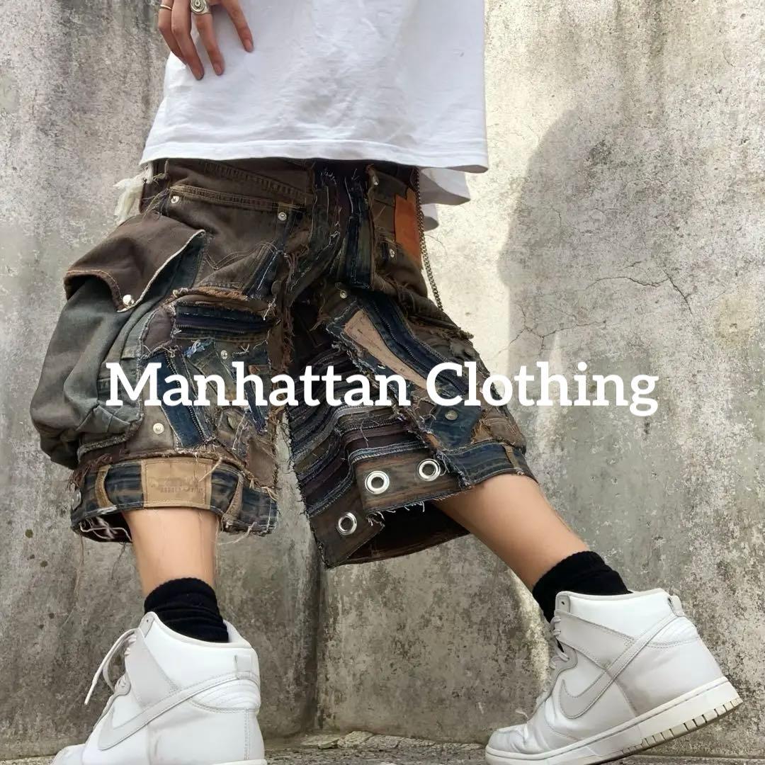 No.612【割引適用済】再構築 リメイク ハーフパンツ デニム