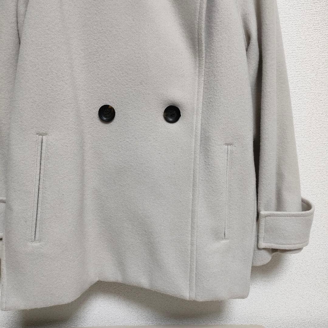 最終価格 パブリック東京 ウールコート スタンドカラー ショート丈 Pコート