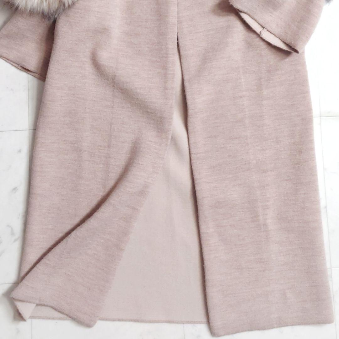 美品♪アンスリード ラクーンファースリーブ 2way ロングコート ベージュ