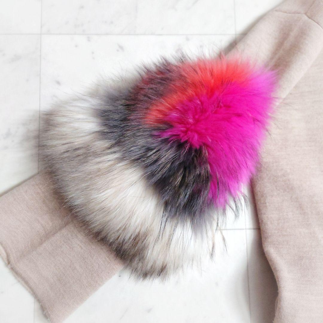 美品♪アンスリード ラクーンファースリーブ 2way ロングコート ベージュ