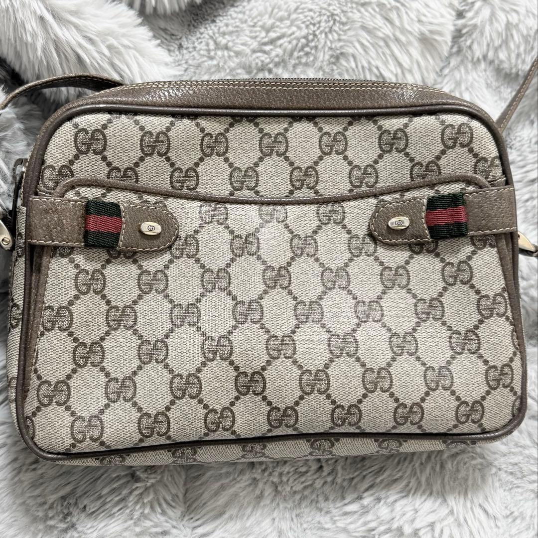 GUCCI GGスプリーム レザー　ロゴ　オールドグッチ　ショルダーバッグ
