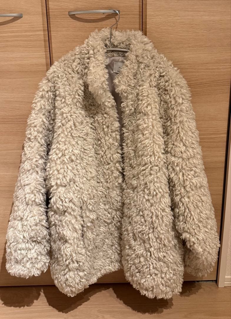 CLANE×田中みな実コラボ　カールファーコート　アイボリー