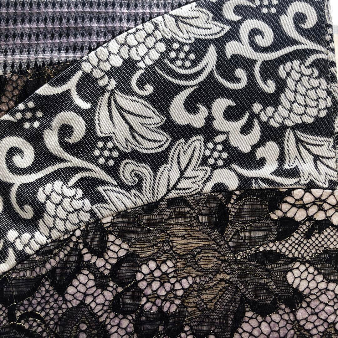 【モダンシック和装用バッグ ‼️】花柄 チェック グレー系