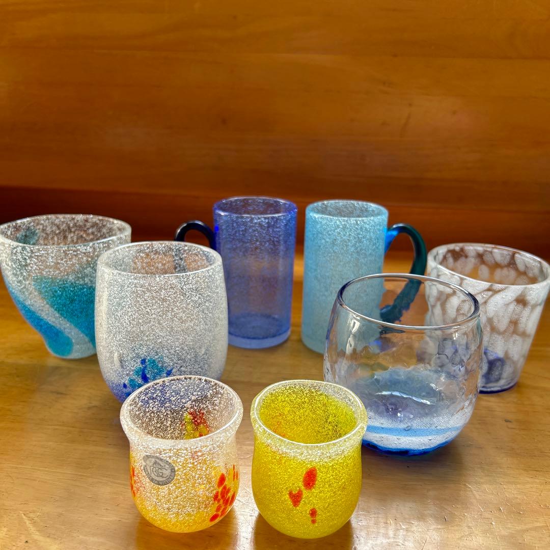 琉球ガラス製　コップ8個セット