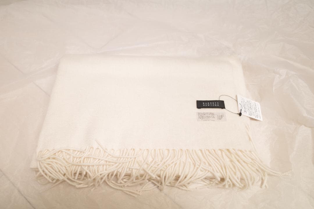 新品BARNEYS NEW YORKカシミヤスカーフｌ 大判ストール アイボリー
