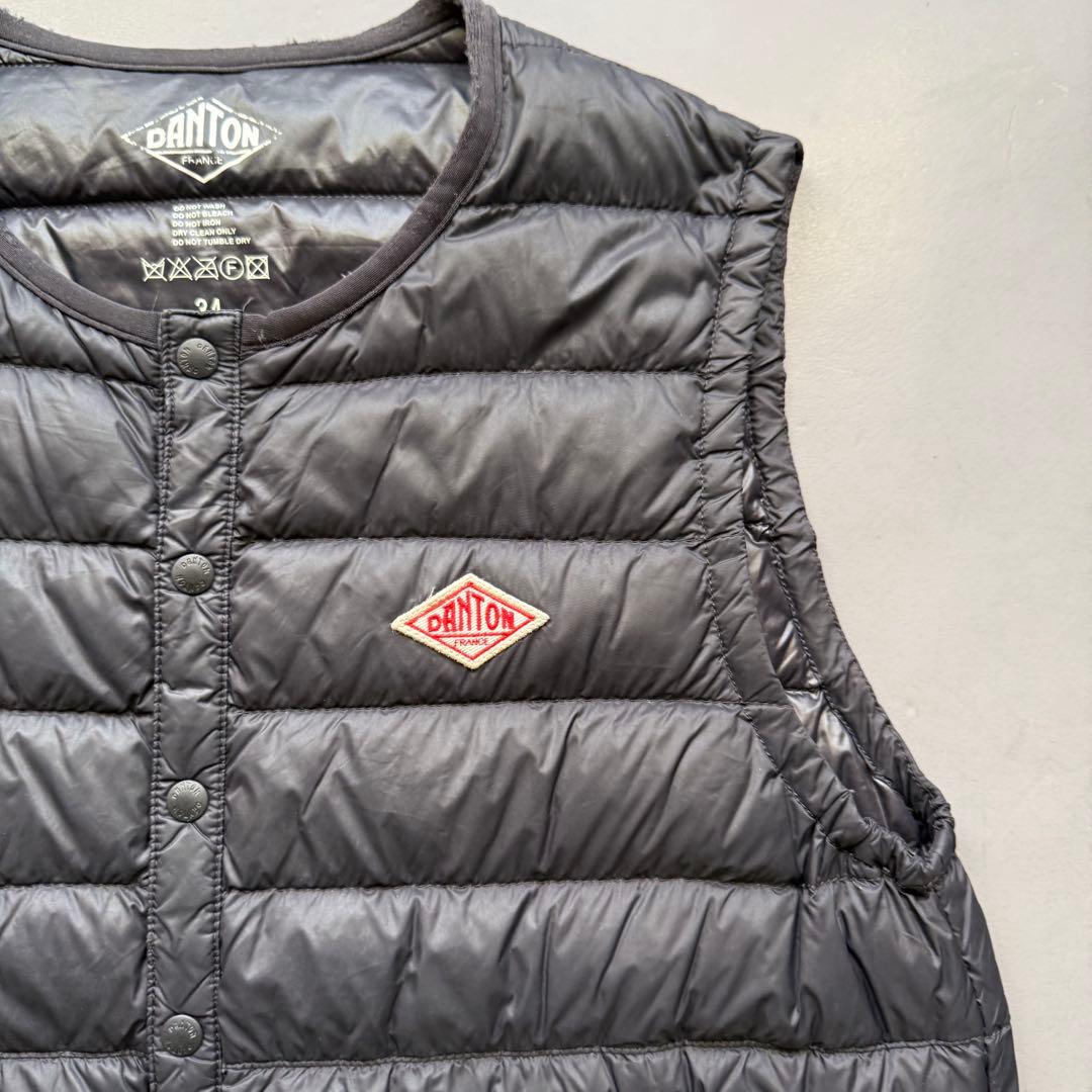 DANTON ダントン インナーダウン ダウンベスト ブラック 黒 34 薄手