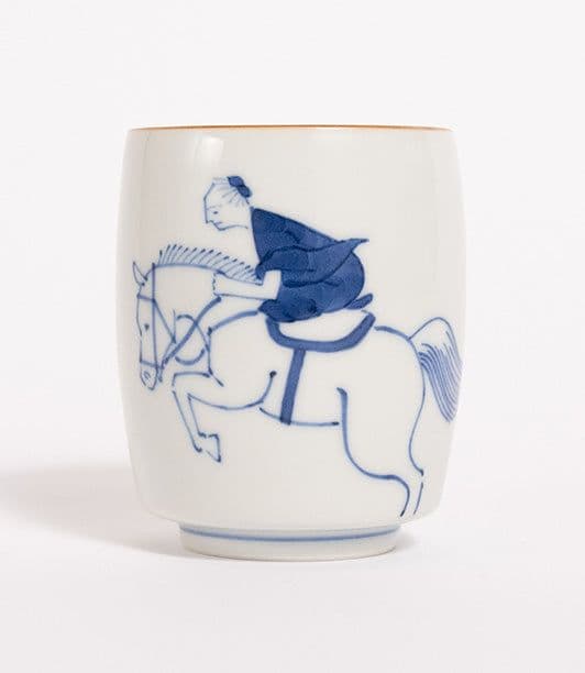 ループウィラー 上出長右衛門窯(上出惠悟)　 干支水滴 午/湯呑 笛吹 馬術