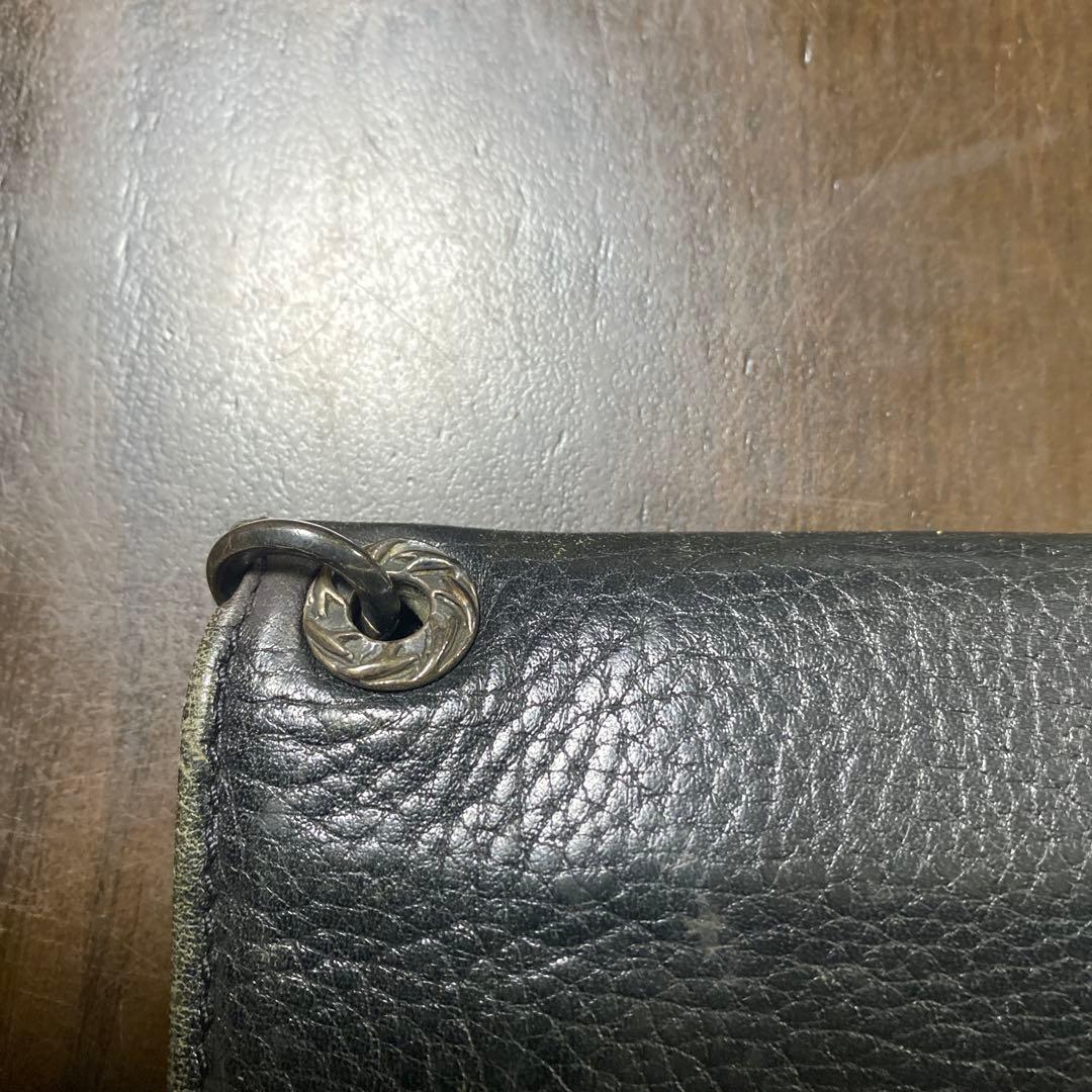 A&G黒 レザー 二つ折り財布