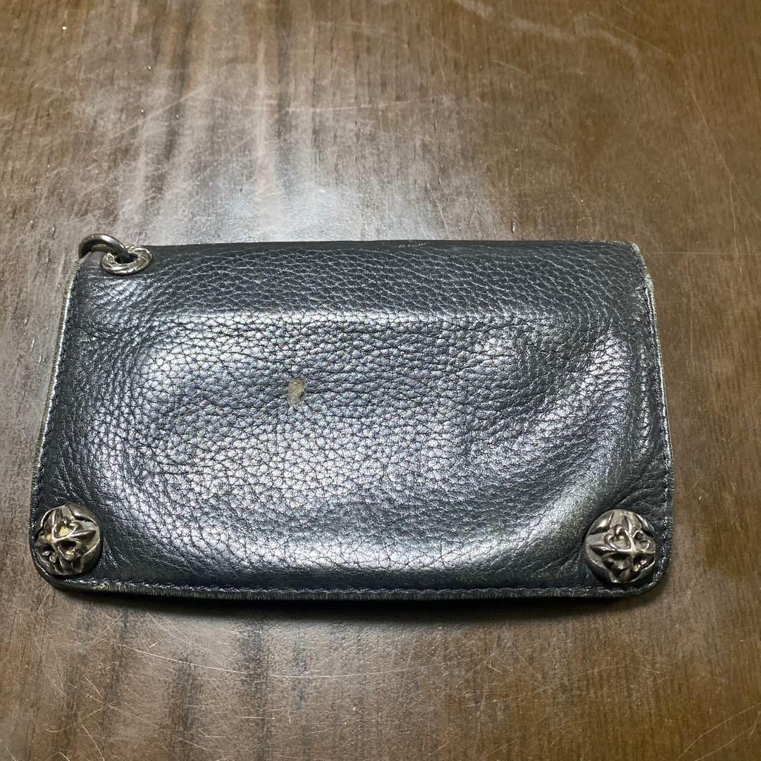 A&G黒 レザー 二つ折り財布