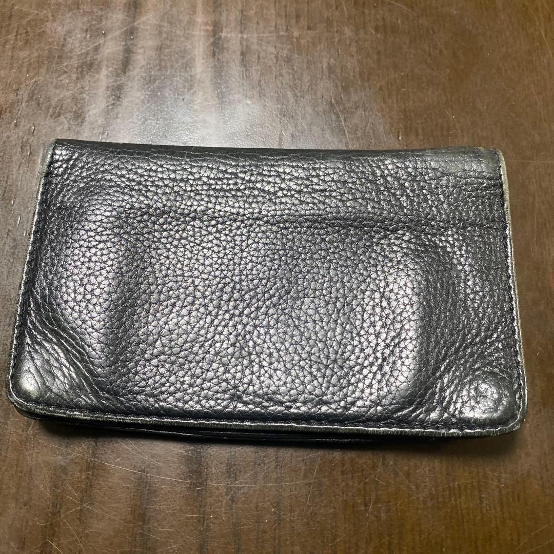 A&G黒 レザー 二つ折り財布