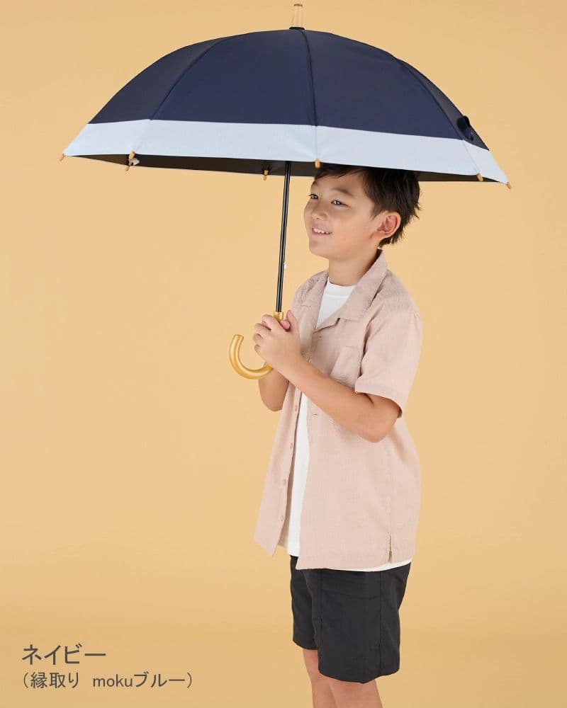 【しのこ】サンバリア100 日傘 長傘Sサイズ+plus mokuブルー