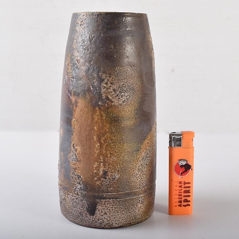 備前焼　人間国宝　金重陶陽作　花入　共箱　D　R7820