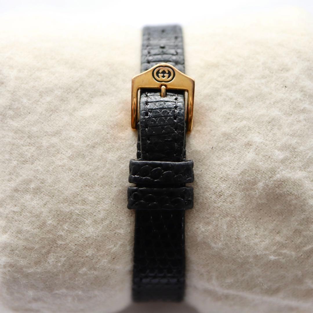 GUCCI ローマンベゼル ブラック文字盤 ゴールド レディース腕時計 1375