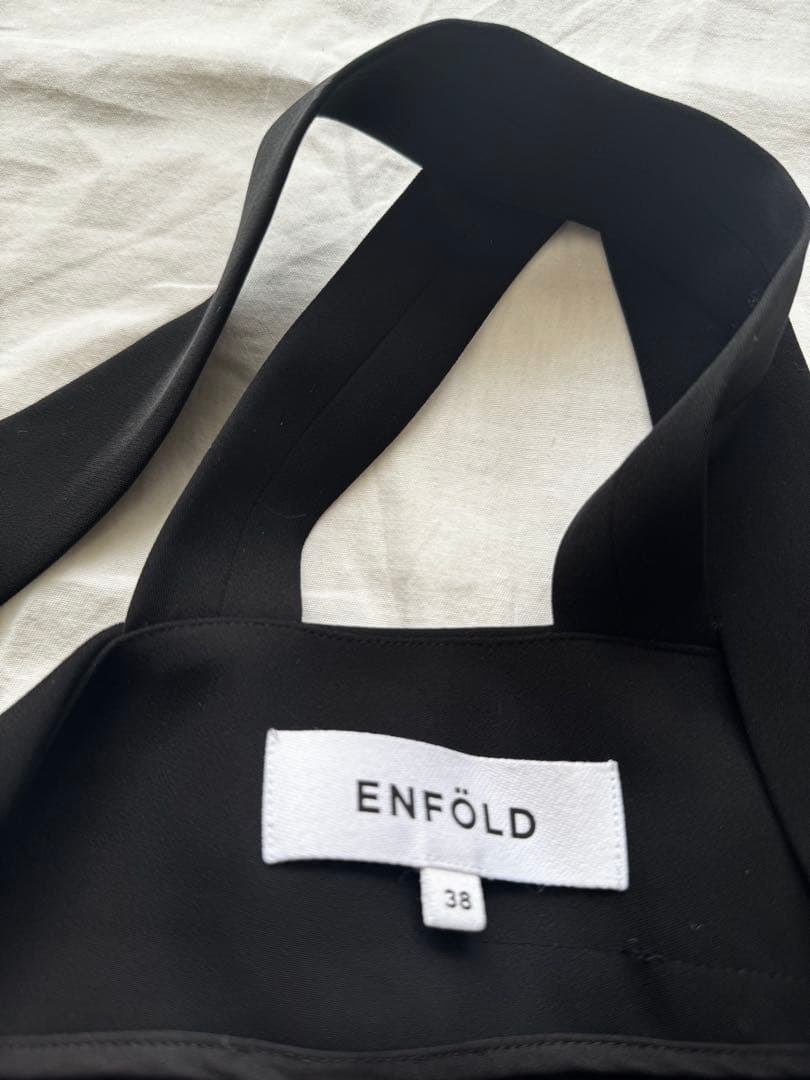 ENFOLD エンフォルド ダブルサテン サルエルサロペット 38