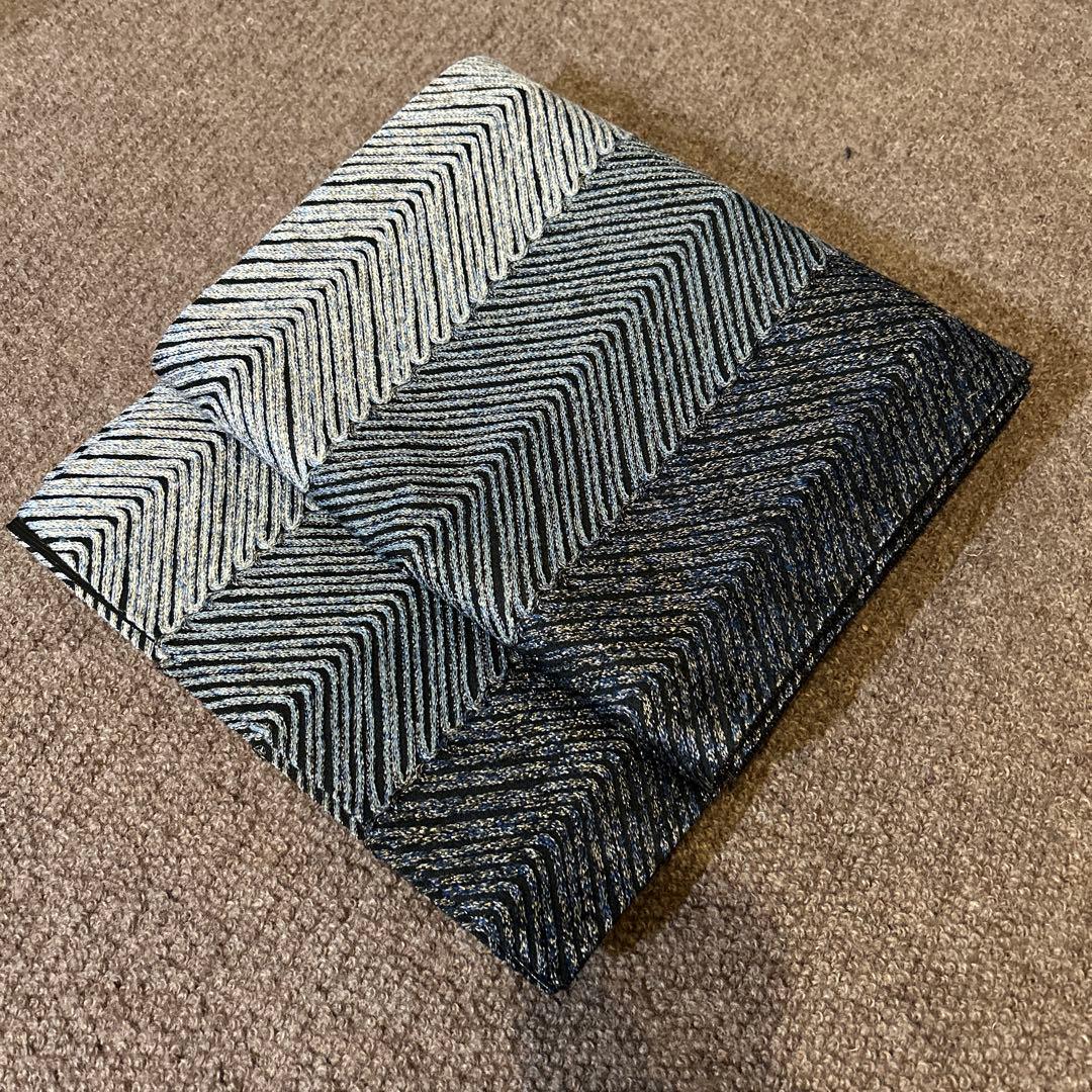 正絹 袋帯 本場奄美大島紬 無月 作家 青系