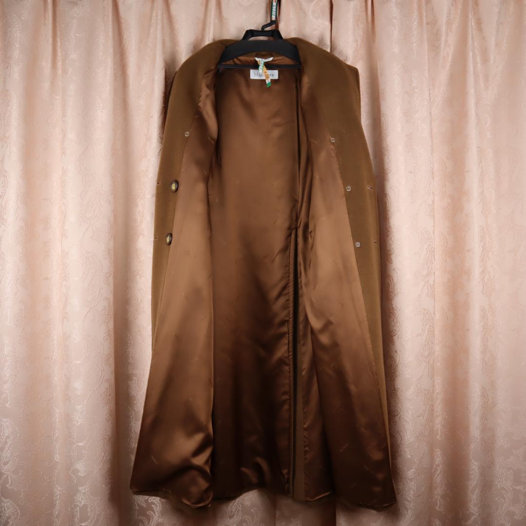 ✨美品✨ マックスマーラ ロングコート カシミヤ混 白タグ ブラウン XL