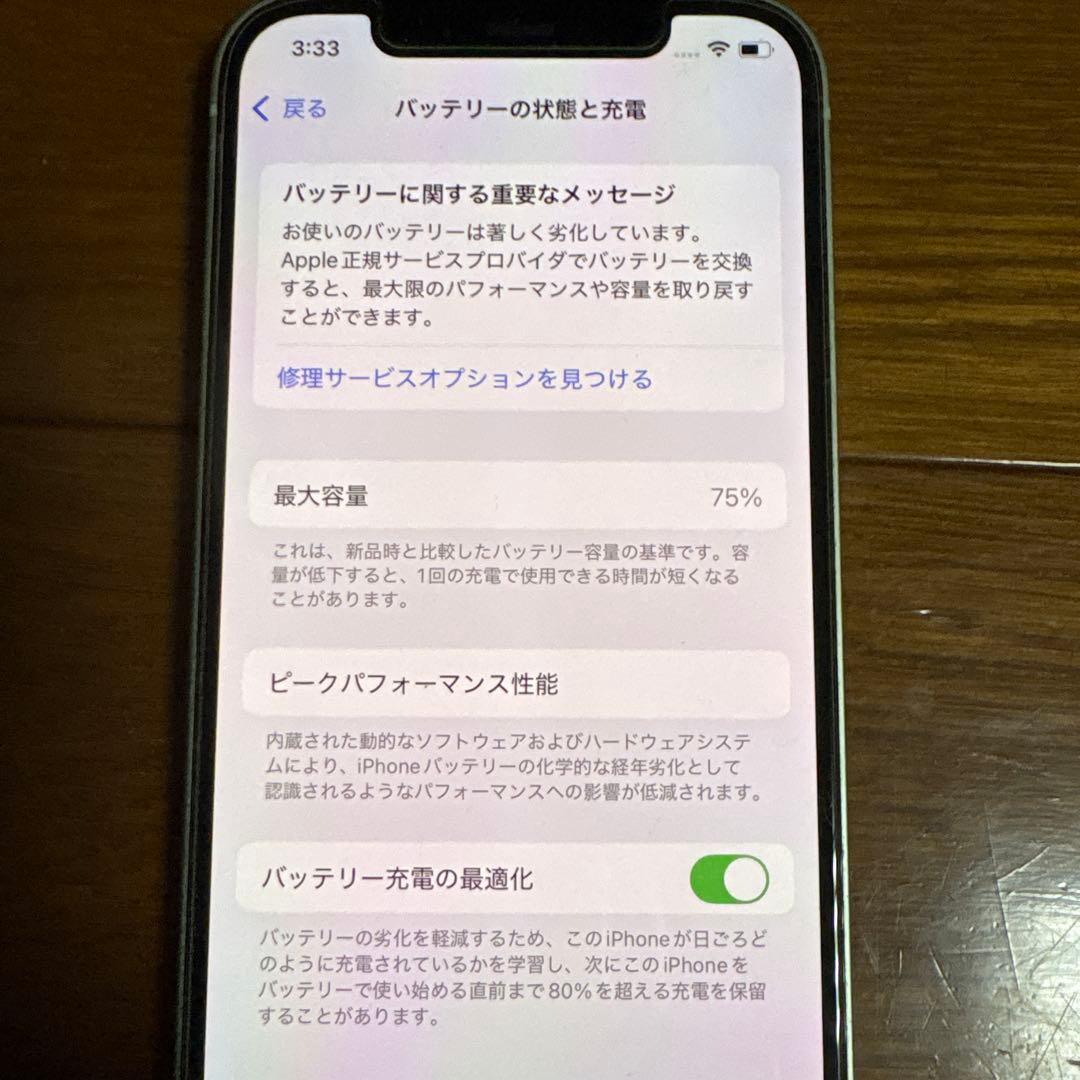 Apple iPhone 12グリーン本体、充電ケーブル２本付き