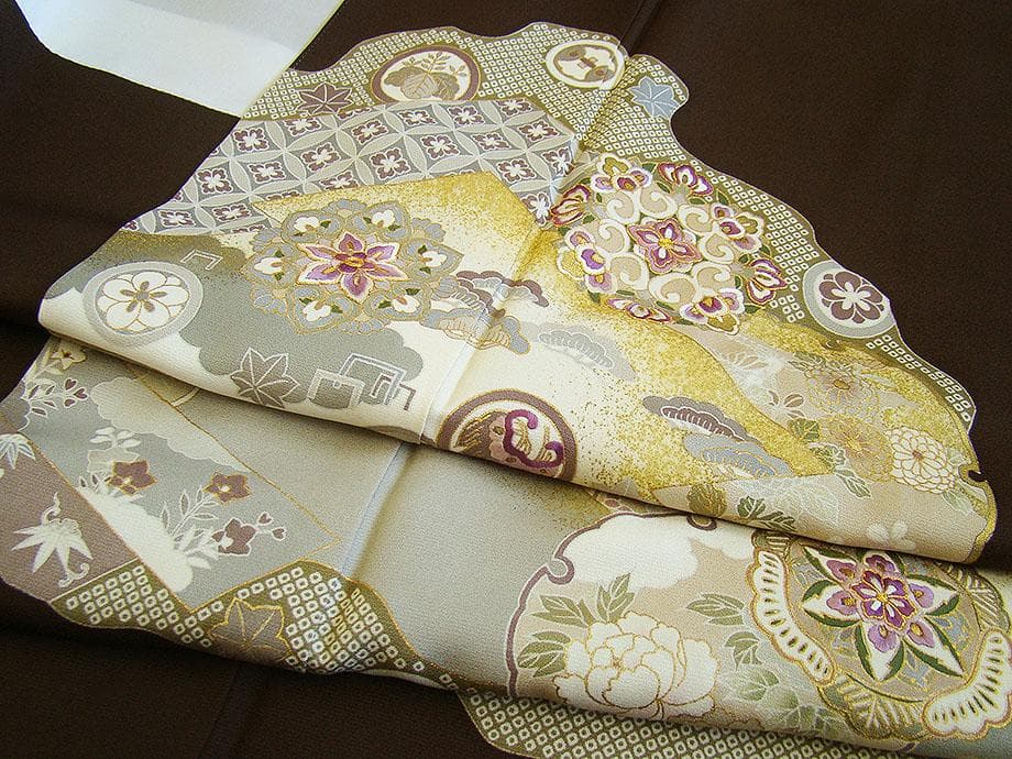 秀逸品 極上縮緬地 帝王紫 高級訪問着（正絹）仕立上り＜HH2288＞